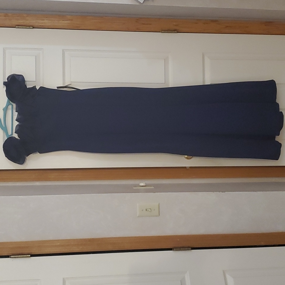 NWT $350 Aidan Maddox Evening Gown. Navy.